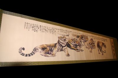 Chinesische große Szene Malerei Die 5 Tiger