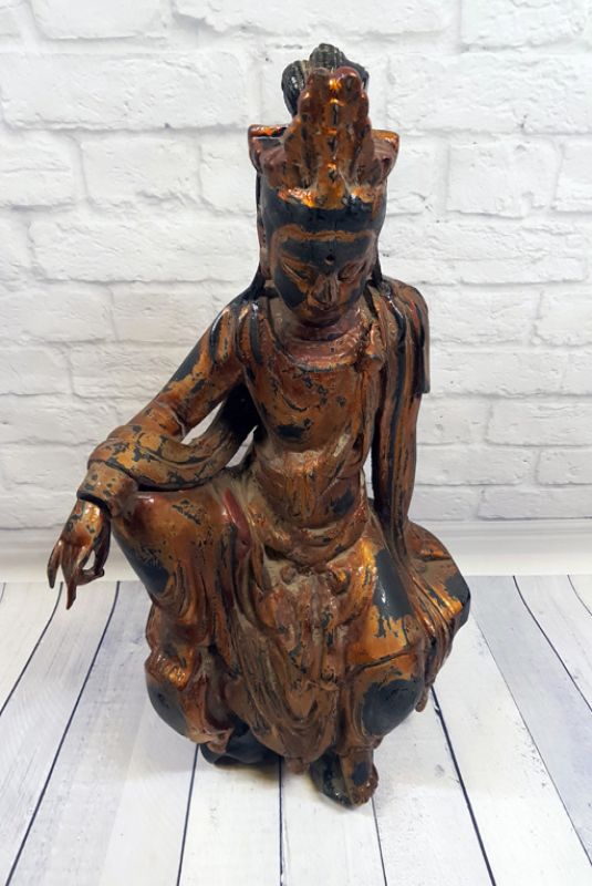 Chinesische Holz Statue3