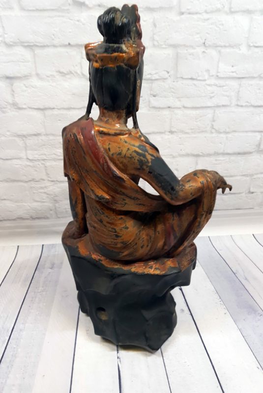 Chinesische Holz Statue4