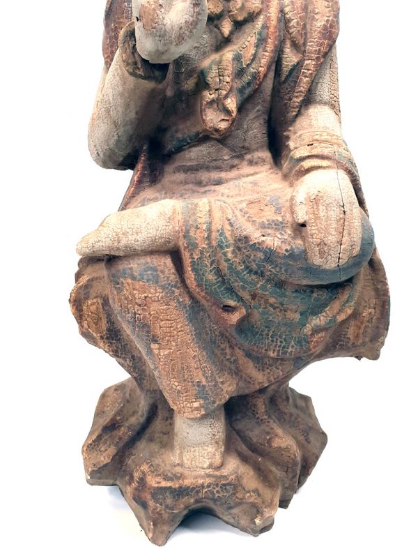 Chinesische Holz Statue Asiatische Göttin 3