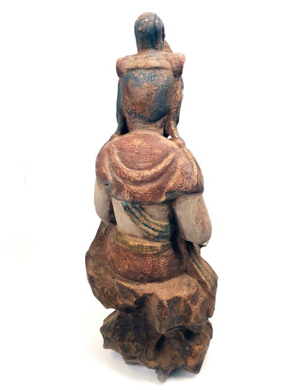 Chinesische Holz Statue Asiatische Göttin 5