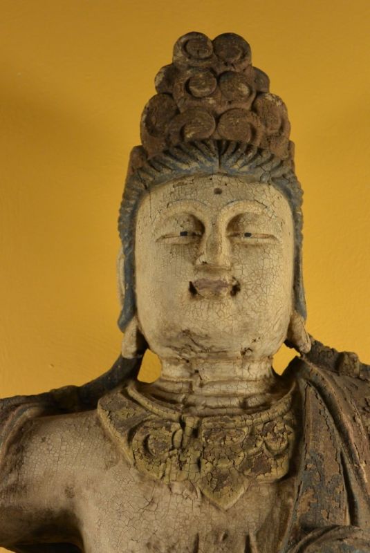 Chinesische Holz Statue Bodhisattva Vajrayāna 3