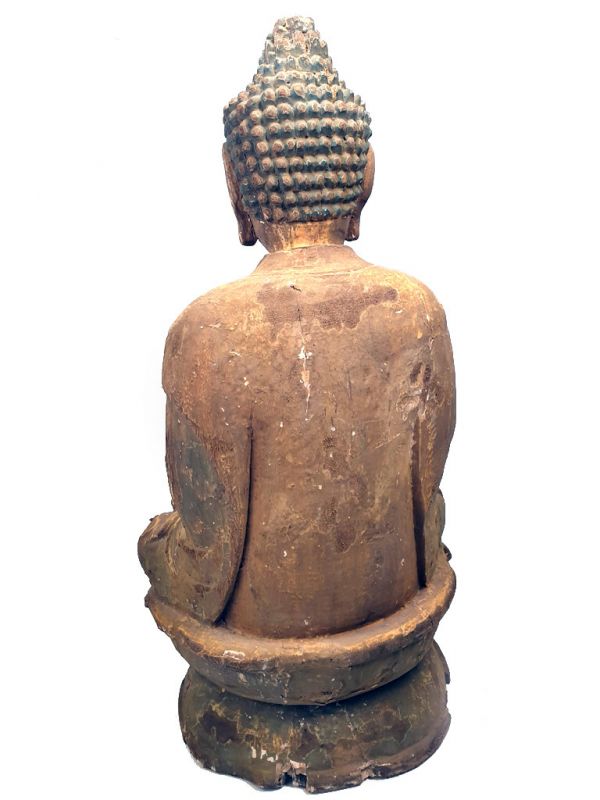 Chinesische Holz Statue Buddha sitzt 5