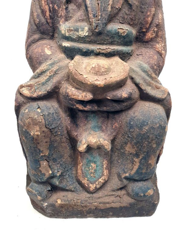 Chinesische Holz Statue Buddhist Salbei 3