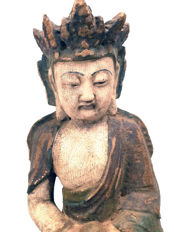 Chinesische Holz Statue Burmese Buddha 2