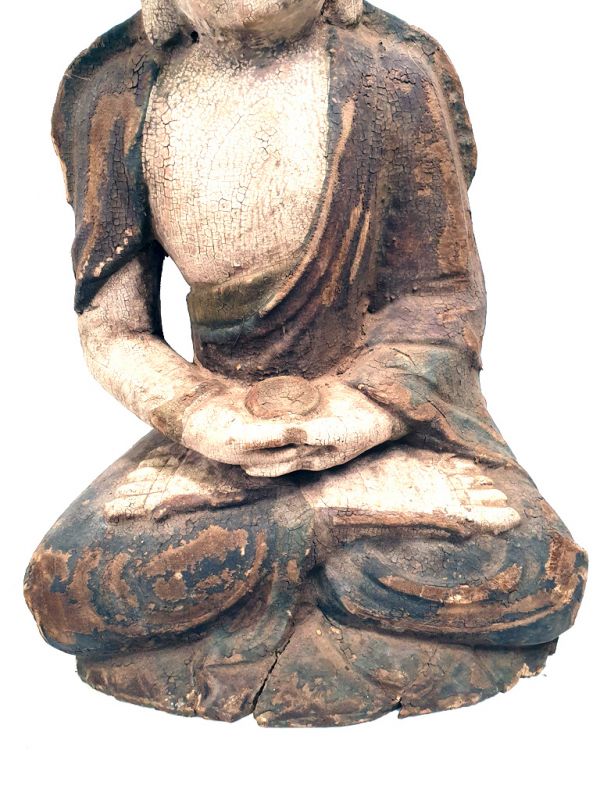 Chinesische Holz Statue Burmese Buddha 3