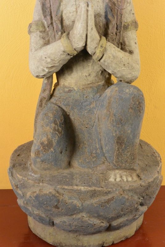 Chinesische Holz Statue Göttin Guanyin Gebet 3