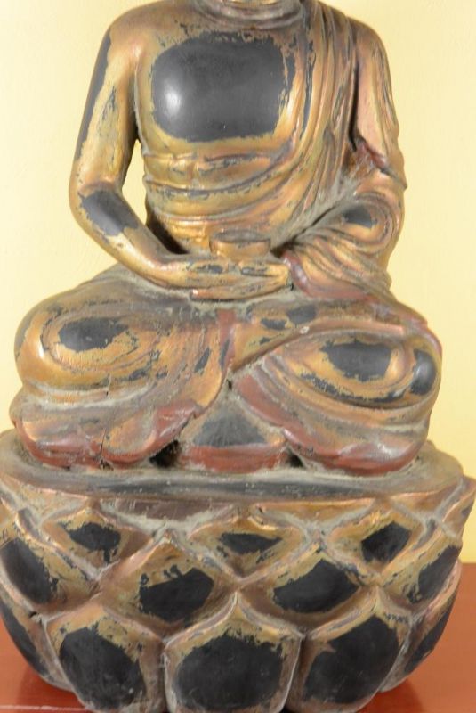 Chinesische Holz Statue - Lackiert - Buddha 2 3