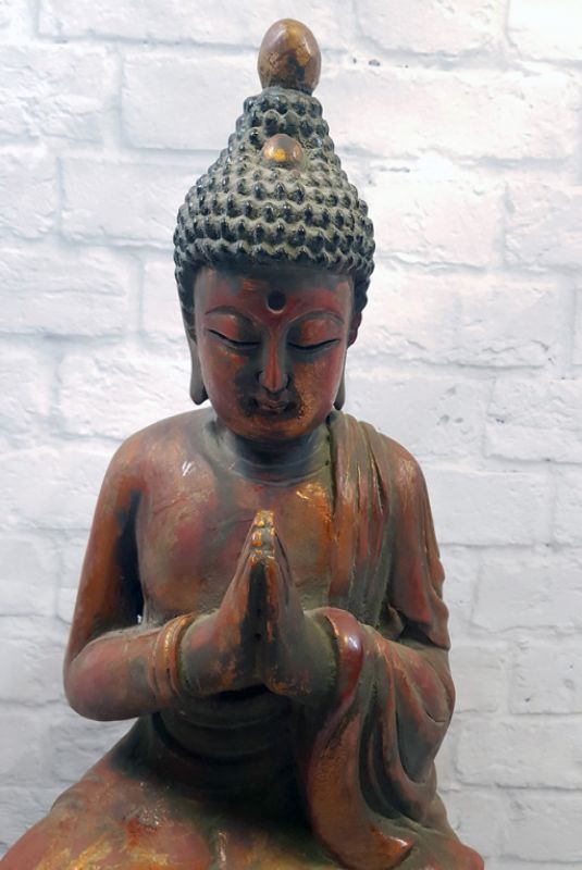 Chinesische Holz Statue - Lackiert - Buddha 2 2