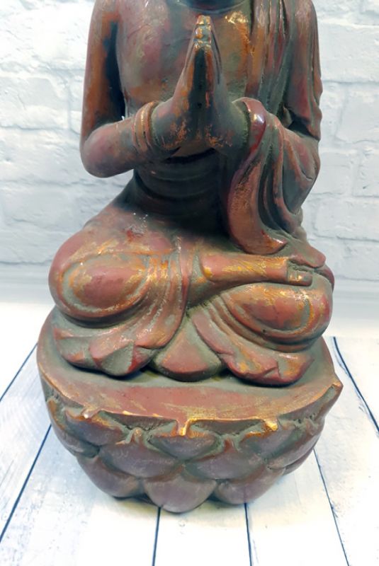 Chinesische Holz Statue - Lackiert - Buddha 2 3