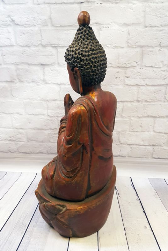 Chinesische Holz Statue - Lackiert - Buddha 2 5