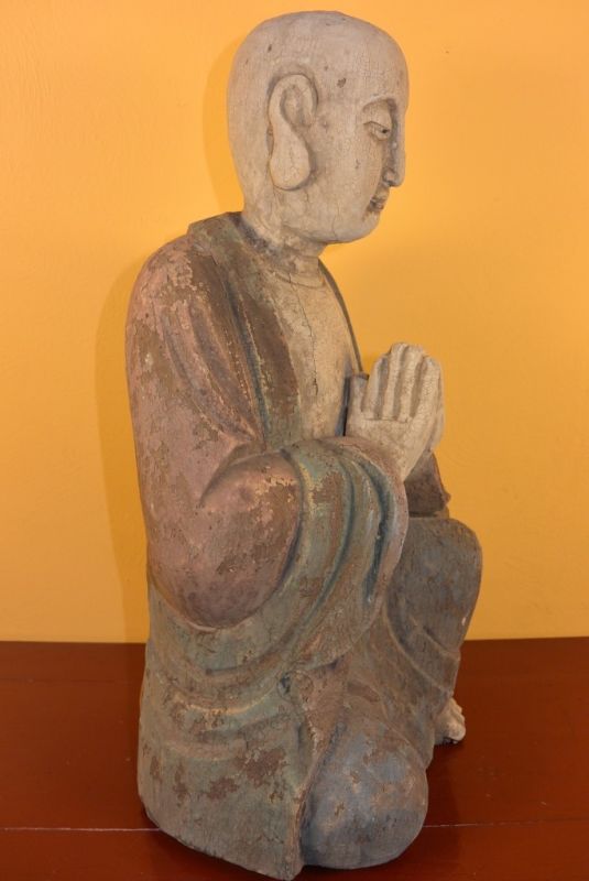 Chinesische Holz Statue Mönch 4