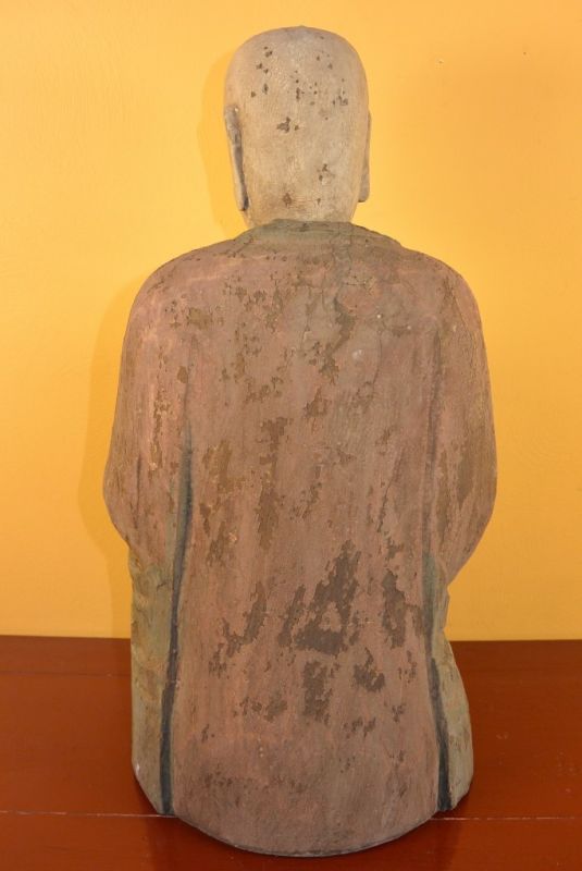 Chinesische Holz Statue Mönch 5