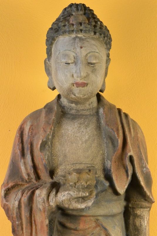 Chinesische Holz Statue Stehender Buddha 2