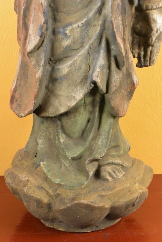 Chinesische Holz Statue Stehender Buddha 3