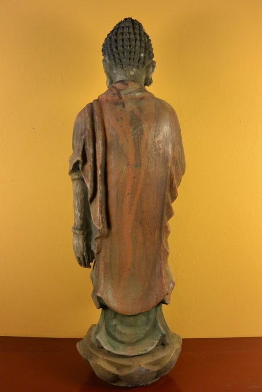 Chinesische Holz Statue Stehender Buddha 5