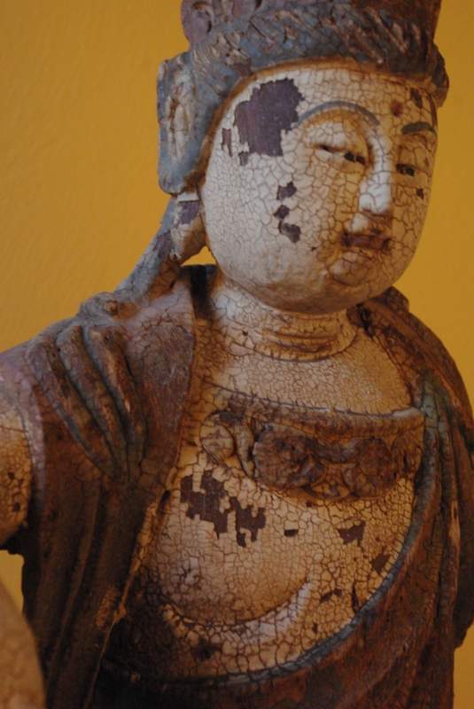 Chinesische Holzfiguren GuanYin Polychrome 3