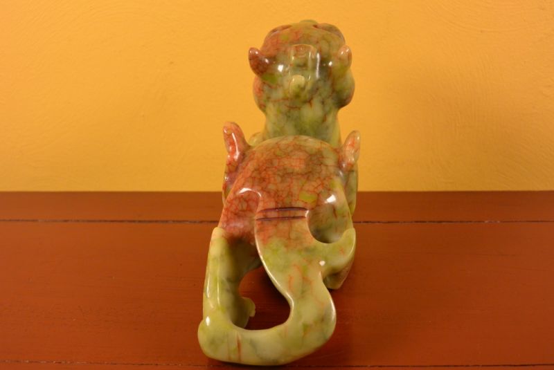 Chinesische Jade Pixiu Grün und Rot 4