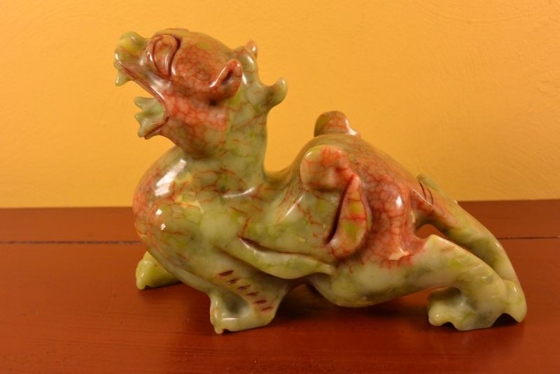 Chinesische Jade Pixiu Grün und Rot 5