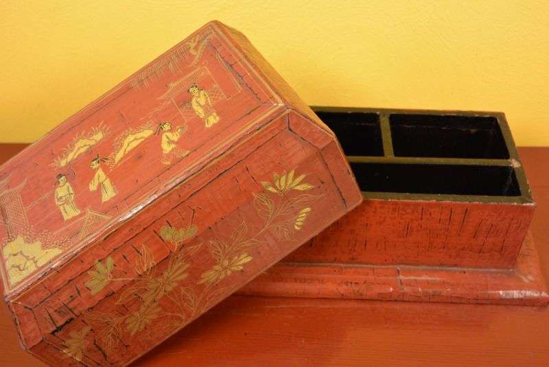 Chinesische Lackkunst Rote Box 3