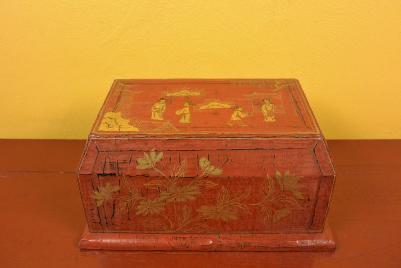 Chinesische Lackkunst Rote Box 5