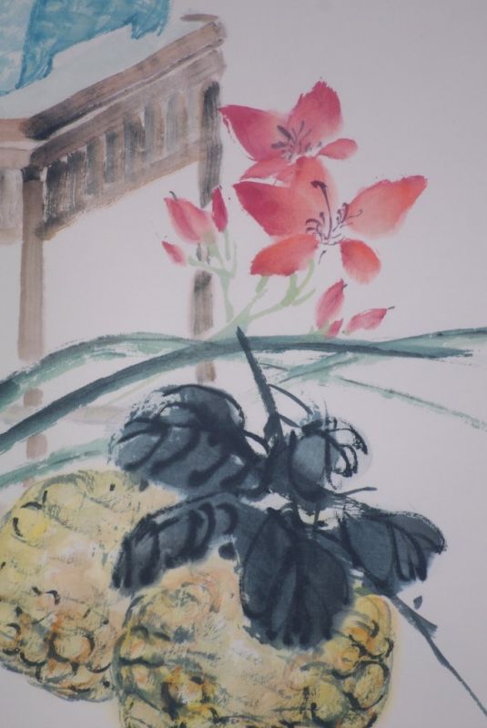 Chinesische Malerei Aquarell auf Seide Bonsai 5