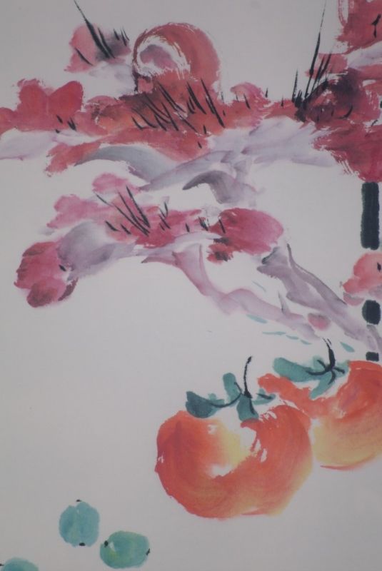 Chinesische Malerei Aquarell auf Seide Hortensie 4