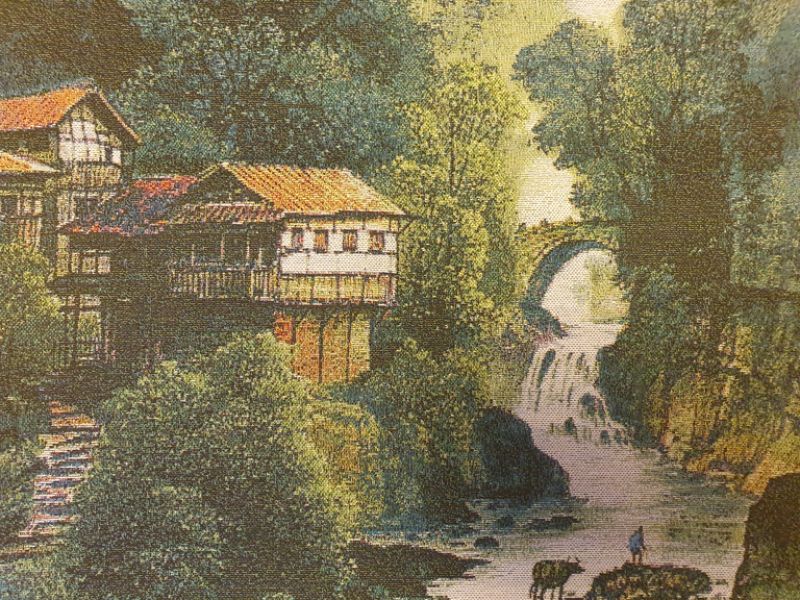 Chinesische Malerei - Stickerei auf Seide - Landschaft - Wasserfälle 4