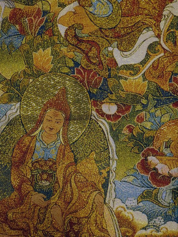 Chinesische Malerei - Stickerei auf Seide - Thangka - Nepalesischer Meister auf der Lotusblume 2