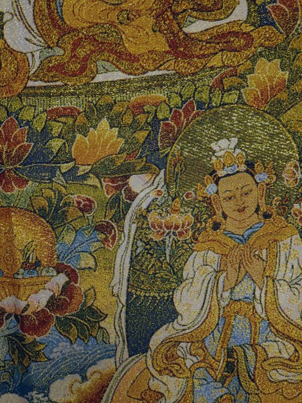 Chinesische Malerei - Stickerei auf Seide - Thangka - Nepalesischer Meister auf der Lotusblume 3