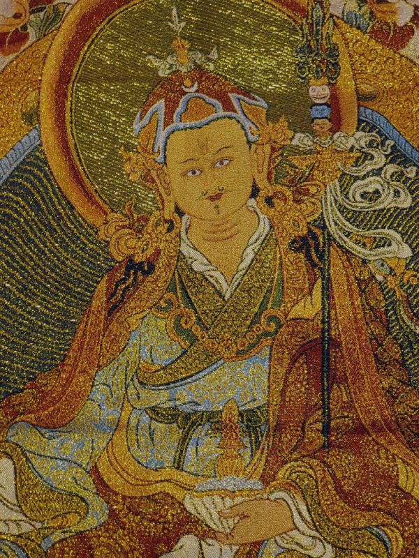 Chinesische Malerei - Stickerei auf Seide - Thangka - Nepalesischer Meister auf der Lotusblume 4