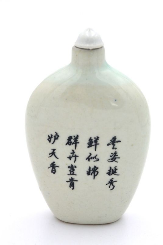 Chinesische Porzellan Schnupftabakflasche Blumen und Vogel 2 2