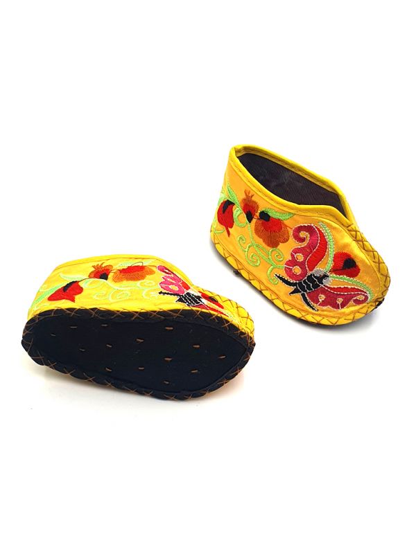 Chinesische Stickerei - Miao Babyschuhe - Gelb 2