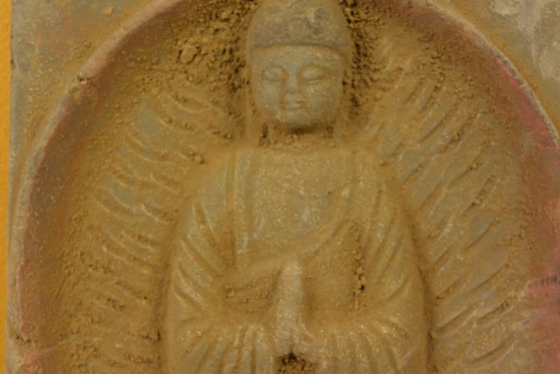 Chinesischen Terrakotta-Platte Buddha Lotussitz 4