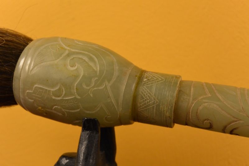 Chinesischer Kalligraphie Pinsel Stein Jade 5