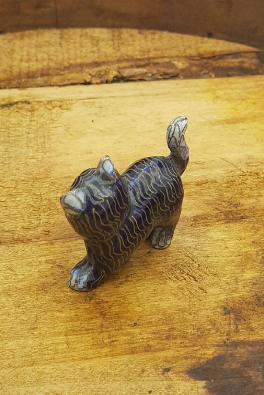 Chinesisches Cloisonné-Tiere - Blaue Katze 3