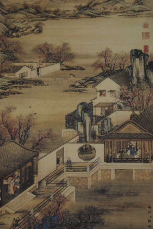 Chinesisches Gemälde auf Seide Traditionelles Haus 2