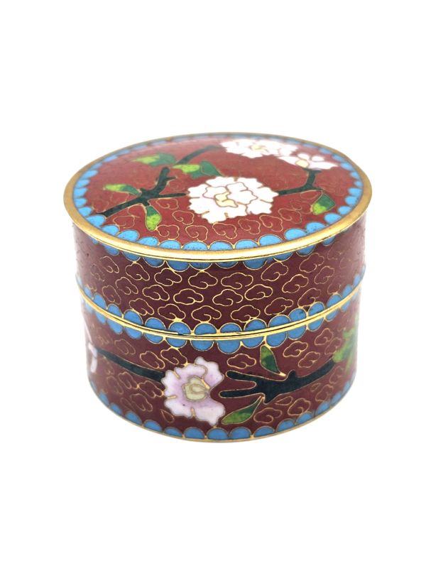 Chinos cloisonné: artesanía y tradición - Caja marrón - Flores 1