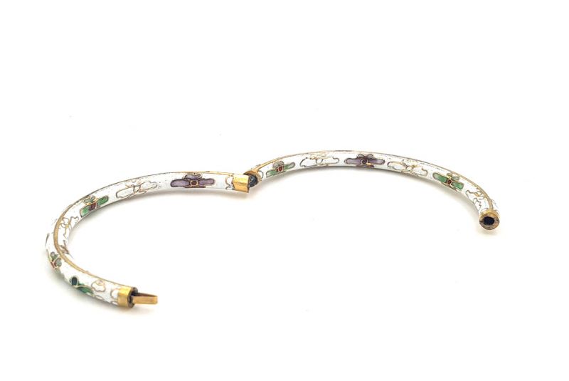 Cloisonné Armband Weiß 4