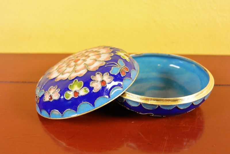 Cloisonne-Dose Blau 2