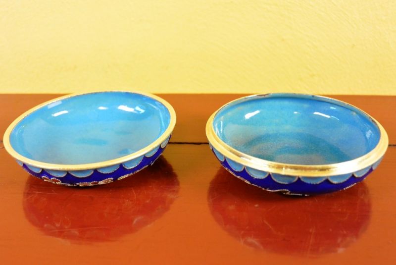 Cloisonne-Dose Blau 3