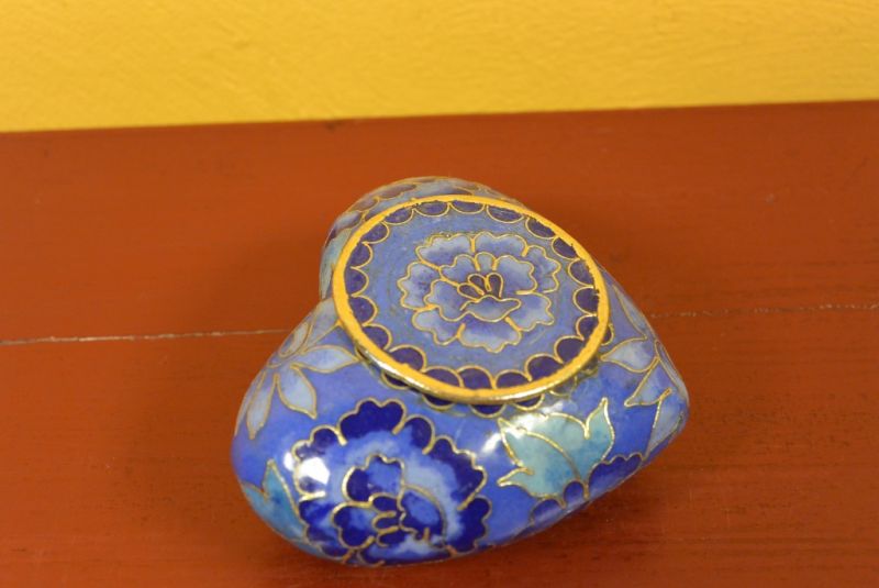 Cloisonne-Dose Blau Herz 2