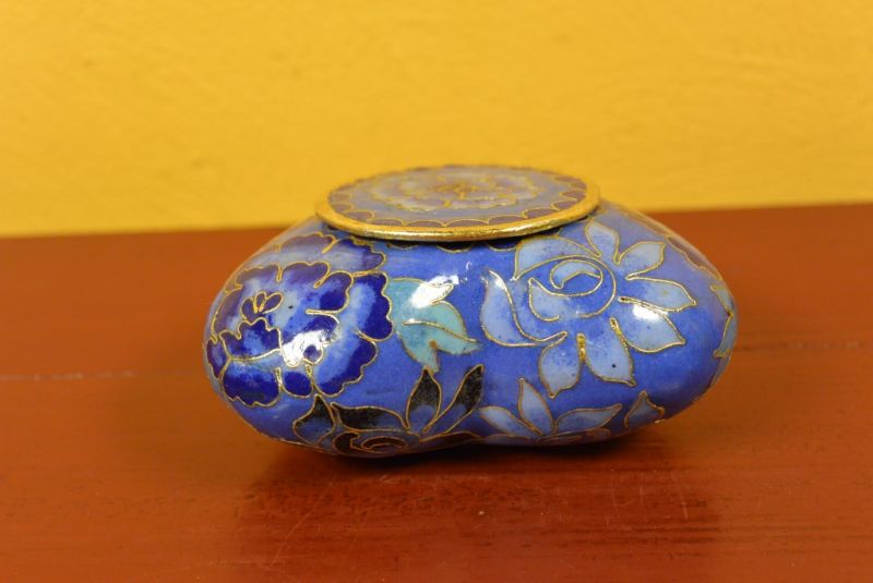 Cloisonne-Dose Blau Herz 3