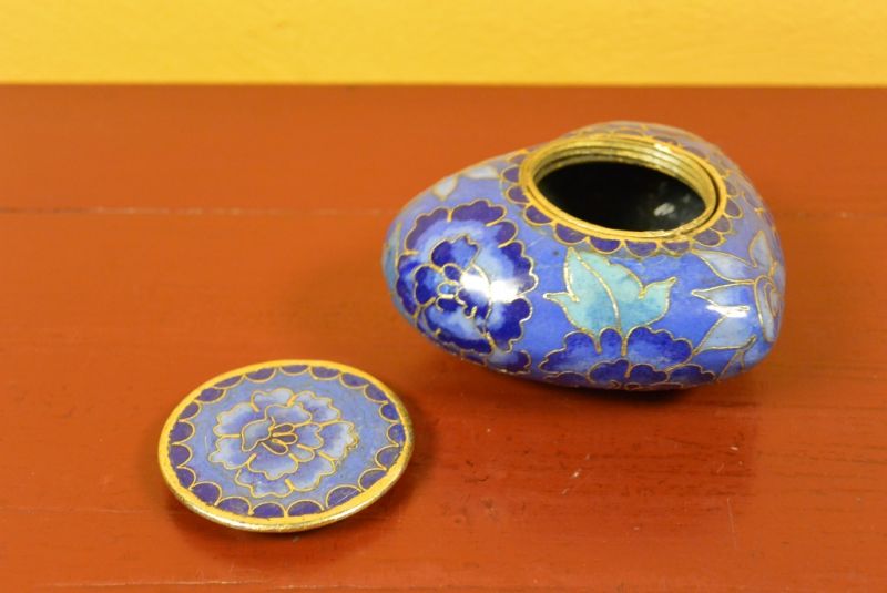 Cloisonne-Dose Blau Herz 4