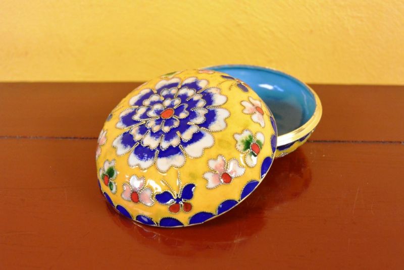 Cloisonne-Dose Gelb 5