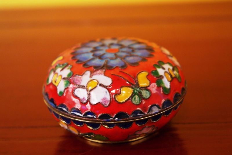 Cloisonne-Dose Rot 3 3