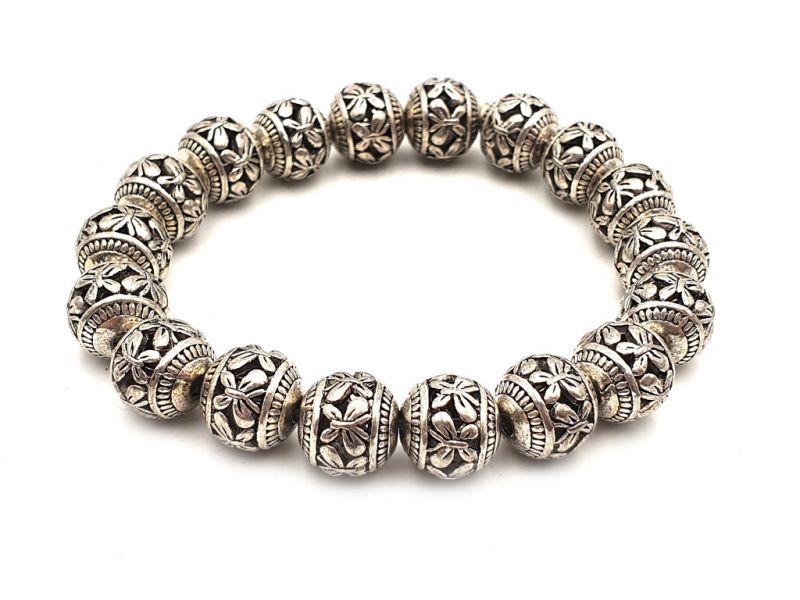 Ethnische Armband - Kupfer und Silber Beads - Schmetterlinge 2