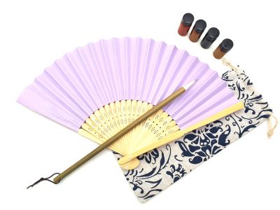 Fächer zum Malen - Erwachsene - Chinesische Kalligrafie - DIY - Mauve