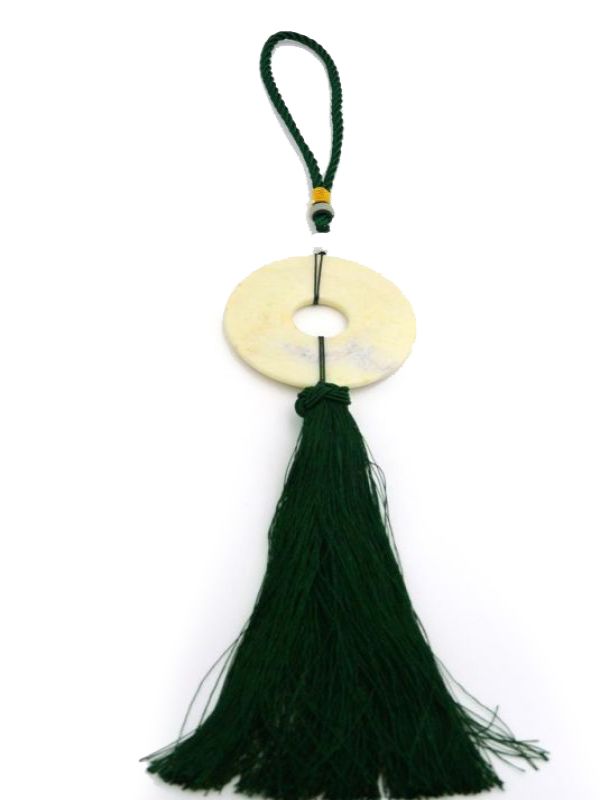 Feng Shui Chic Jade Tassel Green and White 1