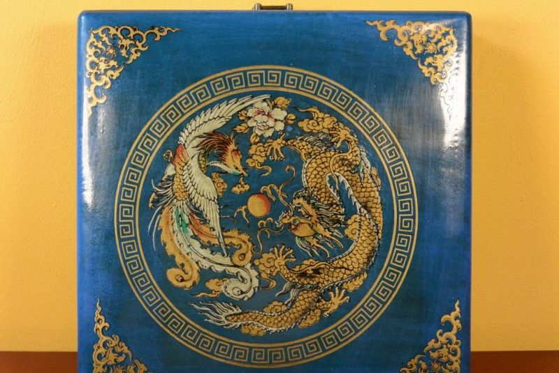 Große Feng Shui Kompass Blau Drache und Phoenix 2